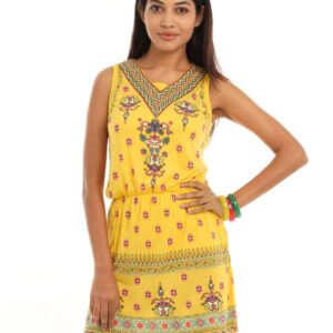 Fusion Beats Women Yellow Tunic
