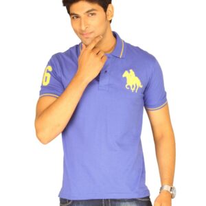 Classic Polo Men's Purple Yellow Logo T-shirt