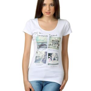 Skypar Women White Printed T-shirt