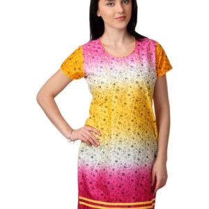 ALayna Women Pink & Yellow Kurta