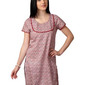 ALayna Women Printed Red Kurta