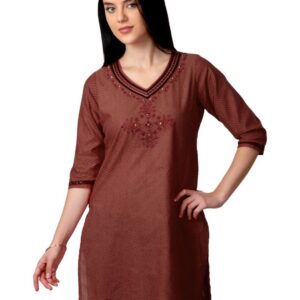 ALayna Women Rust Kurta