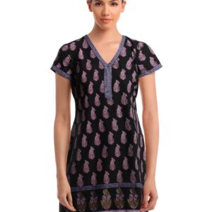 Aurelia Women Black Printed Kurta
