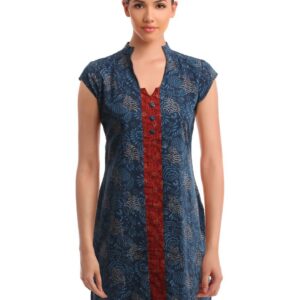 Alma Women Blue Printed Kurta