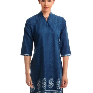 Alma Women Blue Printed Kurta