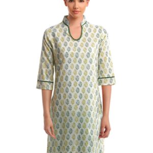 Alma Women White Printed Kurta