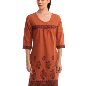 Alma Women Orange Kurta