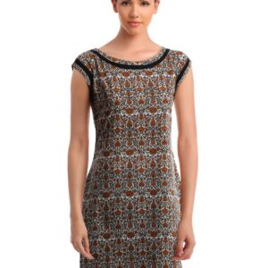 Alma Women White & Mustard Printed Kurta
