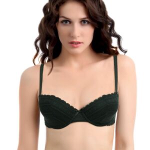 Amante Green Demi-Cup Lace Bra BGDC01