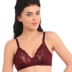 Amante Maroon Full-Coverage Lace Bra BCLC12