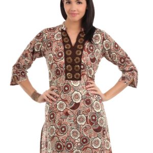 Aneri Women Printed Brown Kurti