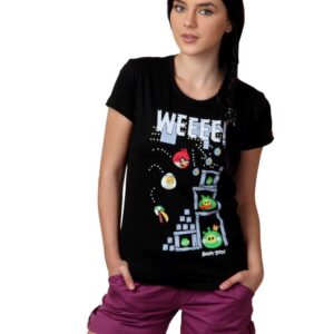 Angry Birds Women Black T-shirt