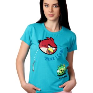 Angry Birds Women Blue T-shirt