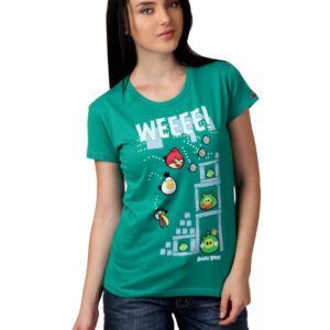 Angry Birds Women Green T-shirt