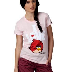 Angry Birds Women Pink T-shirt