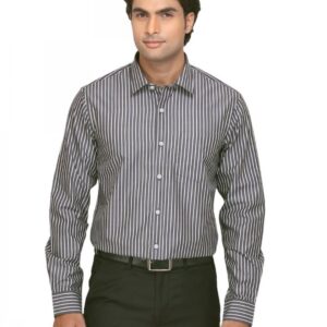 Arrow Men Black Striped Slim Fit Shirt