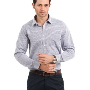 Arrow New York Men Blue Check Slim Fit Shirt