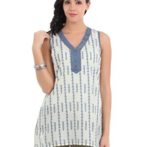 Aurelia Women Cream Printed Kurti