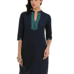 Aurelia Women Navy Blue Kurta