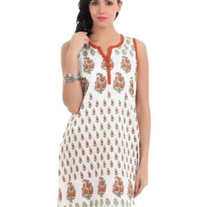 Aurelia Women White Printed Kurta