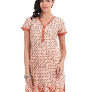 Aurelia Women White Printed Kurta