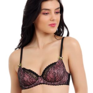 Avirate Peach & Black Bra