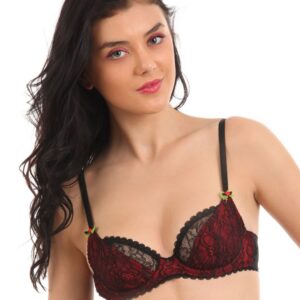 Avirate Red & Black Bra