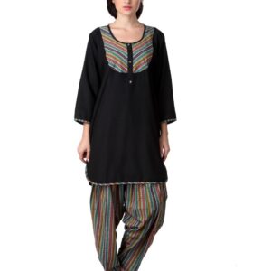 Ayaany Women Black Patiala Kurta Set