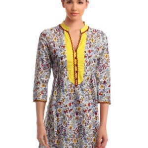 Ayaanay Women White Printed Tunic
