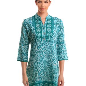 Ayaany Women Turquoise Blue Kurti