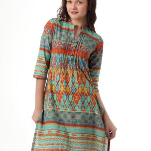 Biba Women Printed Multi Coloured Kurta