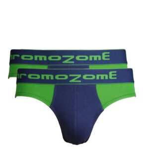 Chromozome Men Blue & Green Pack of 2 Briefs