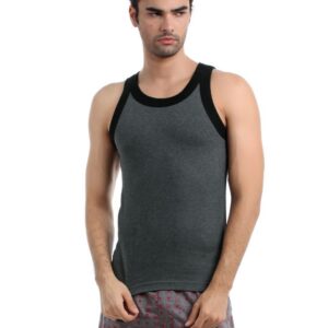 Chromozome Men Charcoal Melange Innerwear Vest