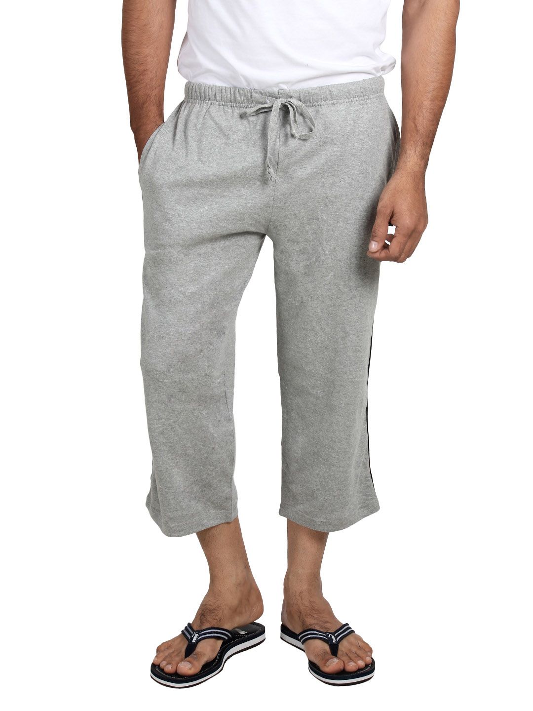 Chromozome Men Grey Melange Lounge Shorts