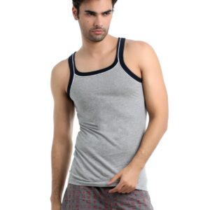 Chromozome Men Grey Melange Innerwear Vest