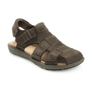 Clarks Men Olive Leather Sandals