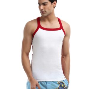 Crusoe Men Square Neck Tee White Innerwear Vests