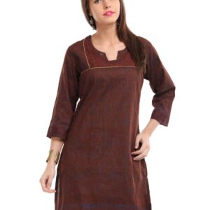 Diva Women Brown Printed Kurta