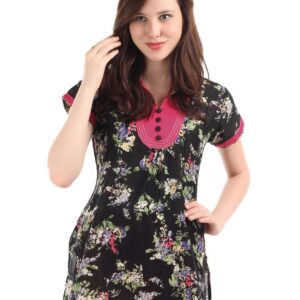 Diva Women Black Floral Print Kurti