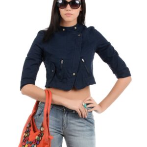 Elle Women Navy Blue Jacket
