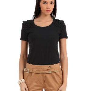 Elle Women Black T-shirt