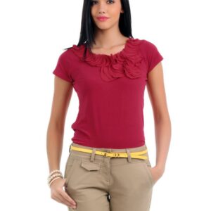 Elle Women Dark Pink Essentials T-shirt