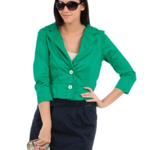 Elle Women Green Retro Jacket