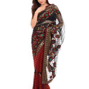 FNF Black & Red Collection For Wedding Sari