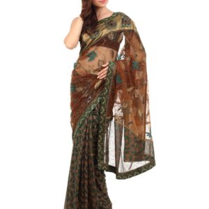 FNF Brown Wedding Collection Sari