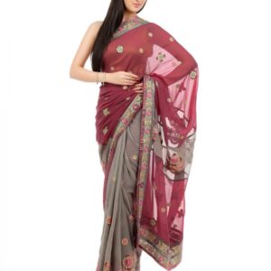 FNF Pink & Grey Wedding Collection Sari