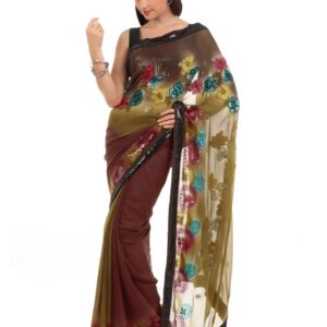 FNF Brown Wedding Collection Sari