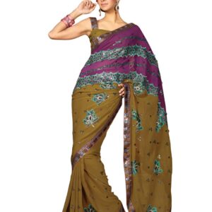 FNF Brown Wedding Collection Sari