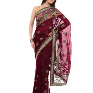 FNF Magenta Wedding Collection Sari