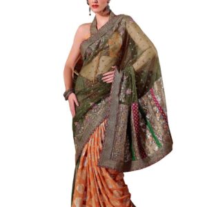 FNF Olive Wedding Collection Sari